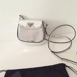 Prada Silver Mirror Metallic Crossbody Bag